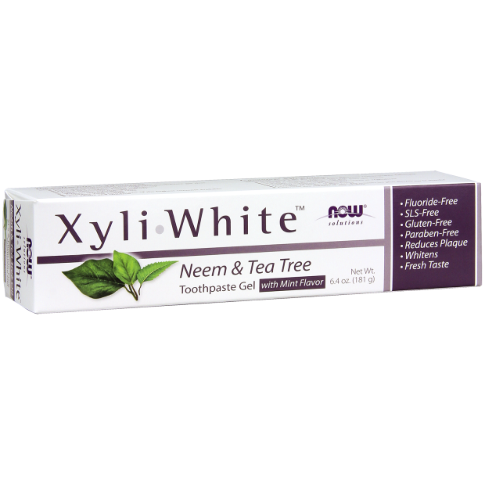 Now Xyliwhite Neem & Tea Tree with Mint Toothpaste Gel 181gm - Fluoride & SLS Free